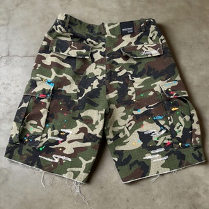 Shorts cargo camouflage vintage pour homme en coton respirant à taille mi-haute, tricotés sur mesure, style streetwear - Product Image 2