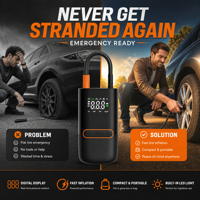 Cordless Plastic Tire Inflator Portable Air Pump with Digital Display and Fast Inflate for Car SUV Bicycle