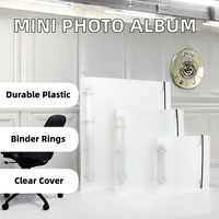 Album photo miniature Hongyunda avec couverture transparente, classeur à anneaux A4 A5, pages en PP intégrées, support de stockage pour photos de 3,4 pouces, sans acide