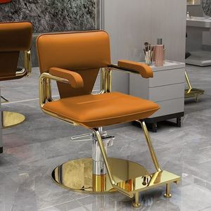 Chaise de coiffure K Barbershop - Chaise de barbier élégante, réglable et rotative avec structure en acier inoxydable, tendance actuelle - Product Image 1
