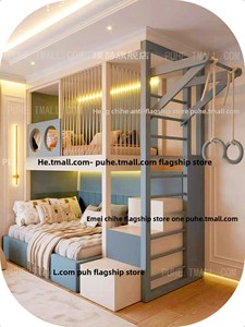 2026 nuevo modelo de litera de madera para niños para apartamento pequeño, área de juegos para el hogar, cama de doble capa para niños, cama para jóvenes para sala de estar - Product Image 5