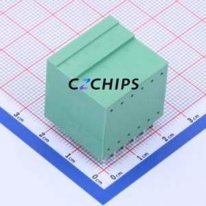 DB2ERH-3.81-2*6P-GN Plug-in Terminal Block Bent Lead Through Hole,P=3.81mm Board-to-Board / Socket - Closed 2x6P 3.81mm Green - Product Image 2