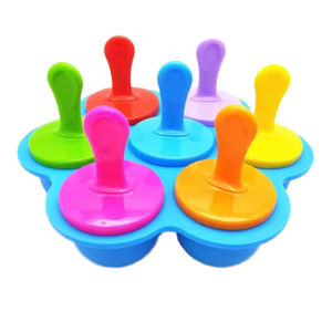 7-khoang thân thiện với môi Silicone DIY bé thực phẩm lưu trữ container với nắp rõ ràng trứng cắn khuôn nửa bóng Ice Tray Ice Cream Maker - Product Image 2