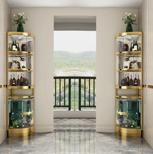 轻型豪华酒架家庭餐厅三角酒柜不锈钢转角酒柜 - Product Image 2