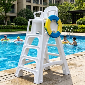 Chaise de surveillance en polyéthylène pour sauveteurs dans les piscines, résistante à la corrosion, aux UV et facile à démonter - Product Image 3