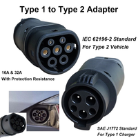 Evzouse Type2 à J1772 convertisseur de charge de voiture électrique mâle Type1 à Type2 adaptateur de chargeur Ev femelle Type 2 à Type 1 adaptateur Ev