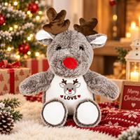 Peluche personnalisée renne, adorable animal en peluche, poupée cerf avec logo brodé, jouet doux OEM ODM, cadeau pour enfants