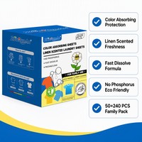 ZouRunAn Hojas Atrapadoras de Color, 50 Películas, 240 Hojas para Lavandería, Captura de Tinte, Colores Brillantes, Cuidado de Telas, Ecológico, Proveedor Mayorista