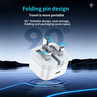 Chargeur pliable Type C, prise UK, adaptateurs rapides pour téléphone, accessoires électroniques, produits tendance, adaptateur pour Samsung/Iphone/Android