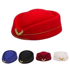 Tenues d'hôtesse de l'air pour enfants, bérets, uniformes de cosplay pour fêtes, chapeaux, vêtements, accessoires de fête - Product Image 4