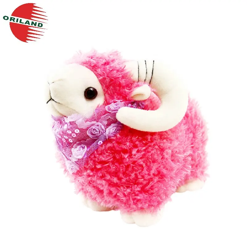 3 animaux en peluche de chèvre rose doux, jouet mignon, poupée, mouton, cadeau