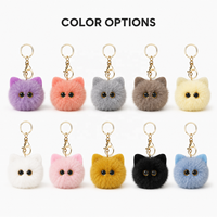 Porte-clés Monstre Mignon en Fausse Fourrure Moelleuse, Pendentif Pompon Doux en Peluche, Breloque de Sac, Accessoire de Clé, Cadeau pour Femme 13cm RR09