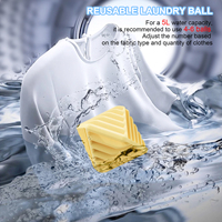 Balle de lavage réutilisable en TPR pour machine à laver - Outil de nettoyage des vêtements et des poils, éliminateur de poils d'animaux et attrape-poils