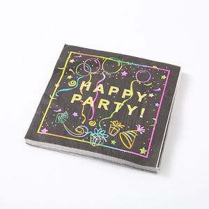 Nouvel ensemble de décoration pour fête d'anniversaire, thème noir, bannière et vaisselle pour fête d'anniversaire - Product Image 3