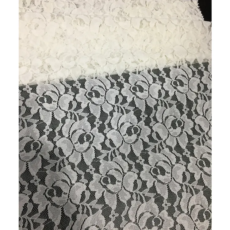 Cheapest factory nylon spandex soft plain small flower lace fabric for sales online