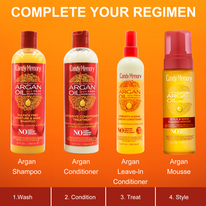 Ensemble de soins capillaires à l'<span class=keywords><strong>huile</strong></span> d'argan du Maroc, shampooing et après-shampoing <span class=keywords><strong>pour</strong></span> <span class=keywords><strong>cheveux</strong></span> bouclés, après-shampoing sans rinçage à l'<span class=keywords><strong>huile</strong></span> d'argan et mousse - Product Image 2