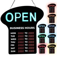 Letrero LED Profesional Abierto o Cerrado con Horario Comercial Personalizable, Letrero Programable Multicolor para Decoración de Tiendas Minoristas