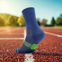 Chaussettes de Sport Mi-Mollet de Compression pour Hommes et Femmes, en Bambou Jacquard Sportif avec Support de Voûte Plantaire et Amorti Diabétique, Idéales pour le Football et la Course