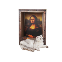 Haute densité BC papier ondulé Mona Lisa chat grattoir cadre photo élégant chat gratter maison chat arbre à chat grattoir