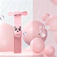 Kipas Mini Lipat Portabel Kartun dengan Senter LED, Power Bank Tipe-C 4000mAh, Daya Tahan 4-16 Jam, Bilah Lembut, Sentuh untuk Menghentikan, Cocok untuk Perjalanan