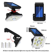 Lampu Tenaga Surya untuk Rumah, Lampu Dinding Sensor Gerak PIR Nirkabel Luar Ruangan dengan Panel Surya untuk Taman, Teras, Pintu, Patio, Luces Solares