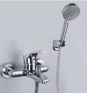Robinet <span class=keywords><strong>de</strong></span> douche mural moderne en laiton, finition chrome poli, mitigeur eau chaude et froide avec douchette à main - Product Image 5
