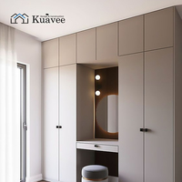 Armoire modulaire combinée pour chambre à coucher KUAVEE, matériau écologique E0, accentuation en bois, armoire de rangement pour chambre à coucher