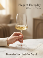 Verres à vin en cristal transparents personnalisés avec logo, gobelets vintage à long pied, verrerie pour mariage, événement, bar