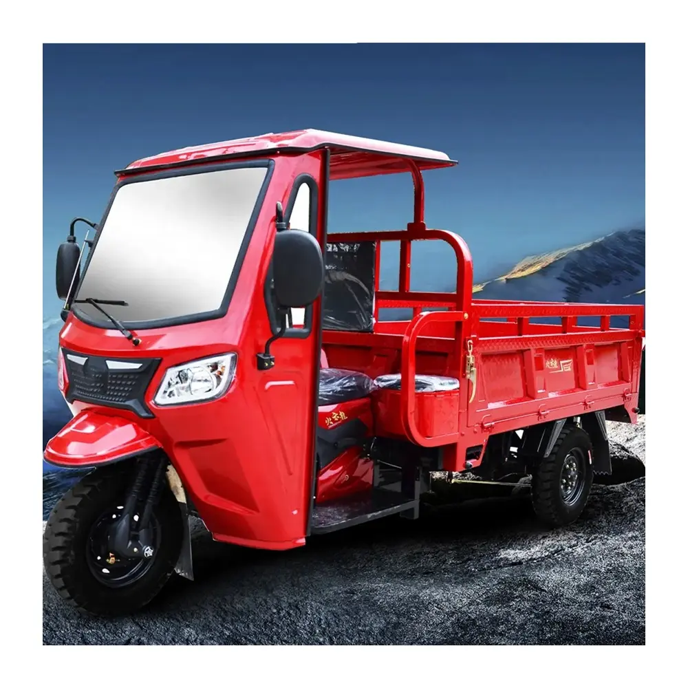 インドトライク価格3輪250ccガソリンモーターサイクルルーフ/自動変速機付き大人用3輪ガソリン貨物三輪車