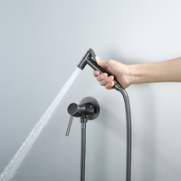 Pistolet de pulvérisation hygiénique en laiton pour douche et toilettes, avec buse autonettoyante