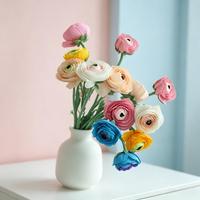 Bunga Ranunculus Kertas Krep Buatan Tangan Multi Warna M1023, Bentuk Bulat untuk Dekorasi Vas Rumah, Meja, Pernikahan, Pesta, dan Acara