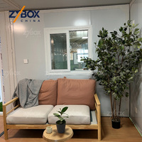 Casa Contenedor Expandible Portátil con Acabado de Madera, Lista para Enviar, ZYBOX, Casa Prefabricada Modular de 20 pies, Oficina Portátil con Puertas y Ventanas de Vidrio