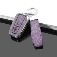 Étui de clé de voiture en cuir TPU électro-plaqué de haute qualité DM élégant pour Toyota Camry Corolla Levin Rav4 Accessoires