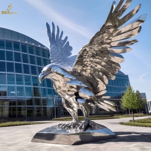 Custom americano metallo animale in <span class=keywords><strong>acciaio</strong></span> inox grandi statue di <span class=keywords><strong>aquila</strong></span> all'aperto - Product Image 5
