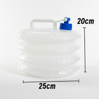 Bouteille d'eau pliable 5L/5.28QT/1.32GAL, pliable en accordéon, légère, récipient d'eau pliable pour le camping en plein air, les voyages