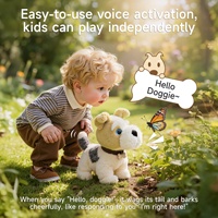 Jouet interactif pour enfants Tumama, chien réaliste en peluche Jack Russell Terrier, commande vocale, chien en peluche intelligent chantant