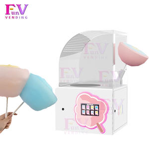 ミニ綿菓子自動販売機ロボット型、タッチスクリーンセルフサービス、子供向けパーティーや店舗展示用フロスキャンディメーカー - Product Image 1