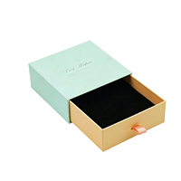 Boîte cadeau rigide personnalisée de luxe haut de gamme, recyclable, vert lac, avec tiroir, pour bijoux, en carton, portable, avec fermeture magnétique