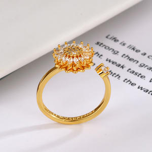 Moda girasol anillo giratorio mujer luz lujo todo simple alivio de la ansiedad - Product Image 3