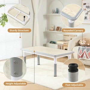 SINKIPA - Juego de <span class=keywords><strong>Mesa</strong></span> de <span class=keywords><strong>Estudio</strong></span> Multifuncional Ergonómica Moderna de Plástico con 4 Sillas, Altura Ajustable, Escritorio para Dibujar, Oficina en Casa - Product Image 4