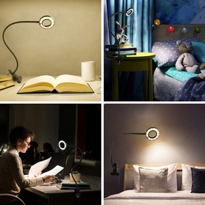EGH Indoor Lighting Desk Lamps 120mm 3 Colors USB Clip Circle Portable Desk Table <b>Light</b> With <b>Remote</b> - Product Image 6