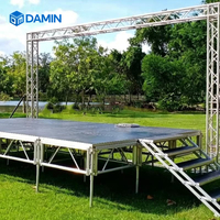 Structure modulaire en treillis d'aluminium 6061-T6/6082-T2 argentée, certifiée ISO/CE/TUV, pour stands de salons professionnels