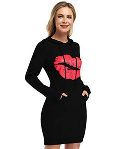 Custom Your Own Sexy Ladies Bodycon Hip Hugging Hoodies Vestidos 2025 Otoño Invierno Casual Cordón Mini Vestidos con bolsillos - Product Image 3