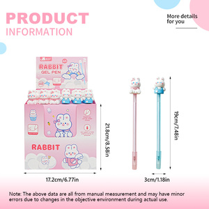0.5 मिमी प्यारा खरगोश टोपी जेल पेन, गुलाबी और नीले कावायी लेखन पेन स्कूल कार्यालय की आपूर्ति के लिए पेन - Product Image 2