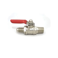 Mini-vanne à boisseau sphérique manuelle en laiton nickelé pour compresseur d'air, raccord MNPT x Flare, personnalisable OEM pour Base Media, pression max. 200 psi