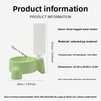 Distributeur d'eau automatique intelligent à trois pieds pour animaux de compagnie avec échelle et support surélevé 25,5x20x13cm antidérapant pour chats et chiens