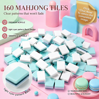 Cadeau de Noël : Mahjong américain rouge festif, tuiles en acrylique gravées sur mesure à 4 couches avec 160 cartes, jeu de luxe pour adultes