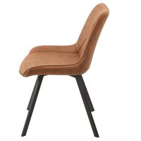 Chaise de salle à manger en cuir PU avec pieds en métal noir, promotion 2026, vente en gros d'usine, prix abordable