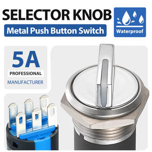 GQ16-XD 16mm Işıklı Metal Seçici Anahtar 1NO1NC İki Pozisyonlu 2NO2NC Üç Pozisyonlu Paslanmaz Çelik Pirinç Döner Anahtar - Product Image 3