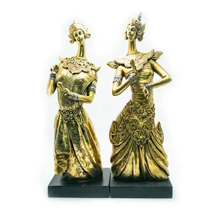 Customized Classic Folk Art Handmade Gold Plated Resin Crafts Religious Delicate Sculpture Wholesale Home Decoration Ornaments